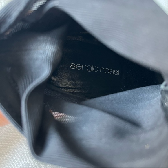 SERGIO ROSSI Vinyl Mesh Sock Boots Black Size 37 - Picture 11 of 14